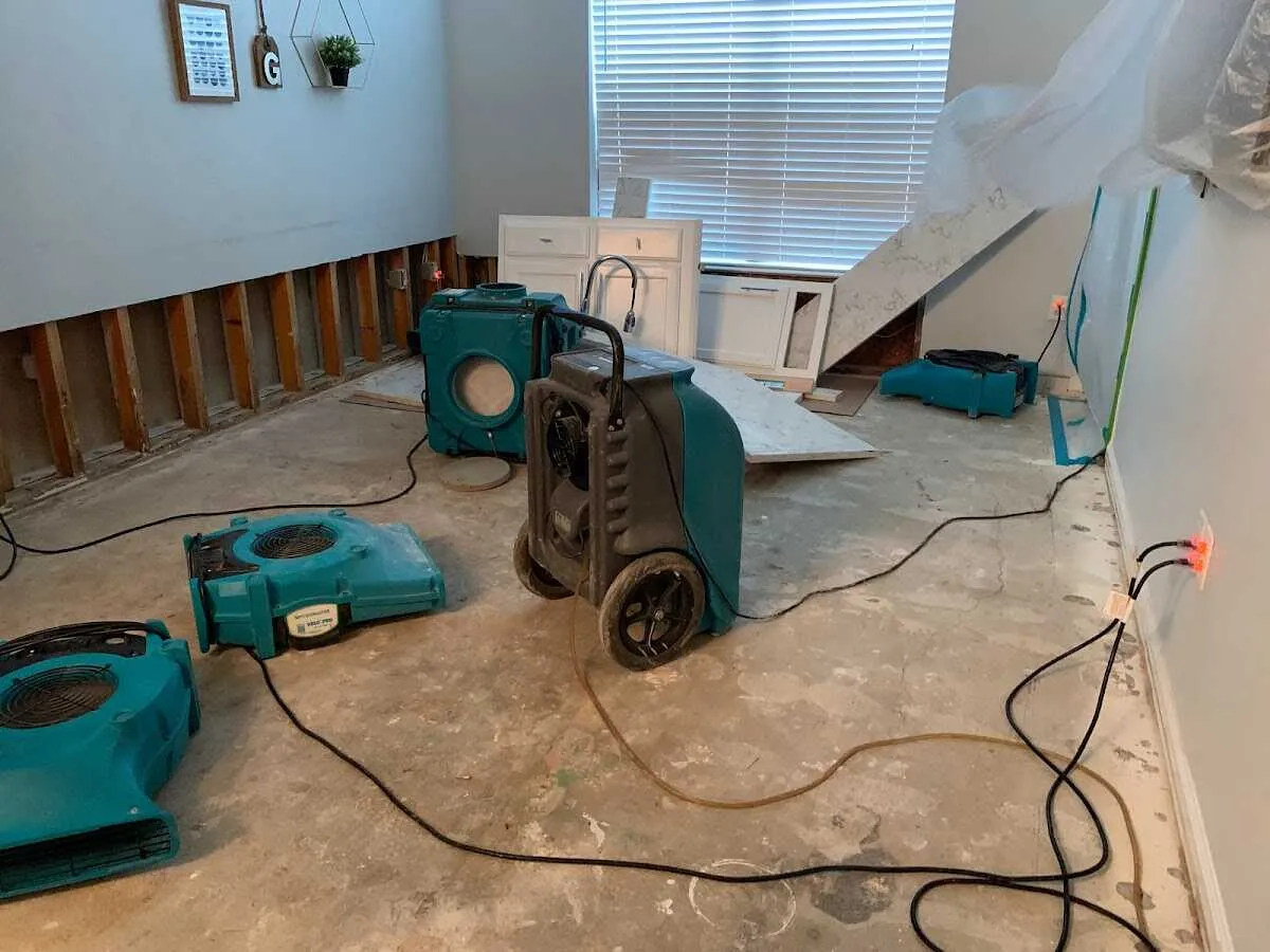 Dehumidifier in flood-cut room for Water Extraction & Removal in International Falls